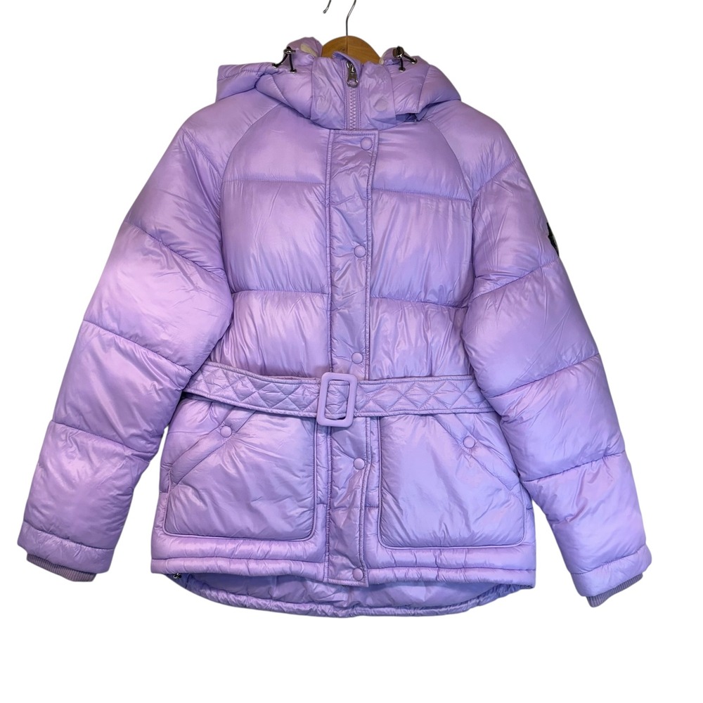 Toboggan Canada Puffer Jacket Belted Hooded Lilac Purple Warm Women Small‎